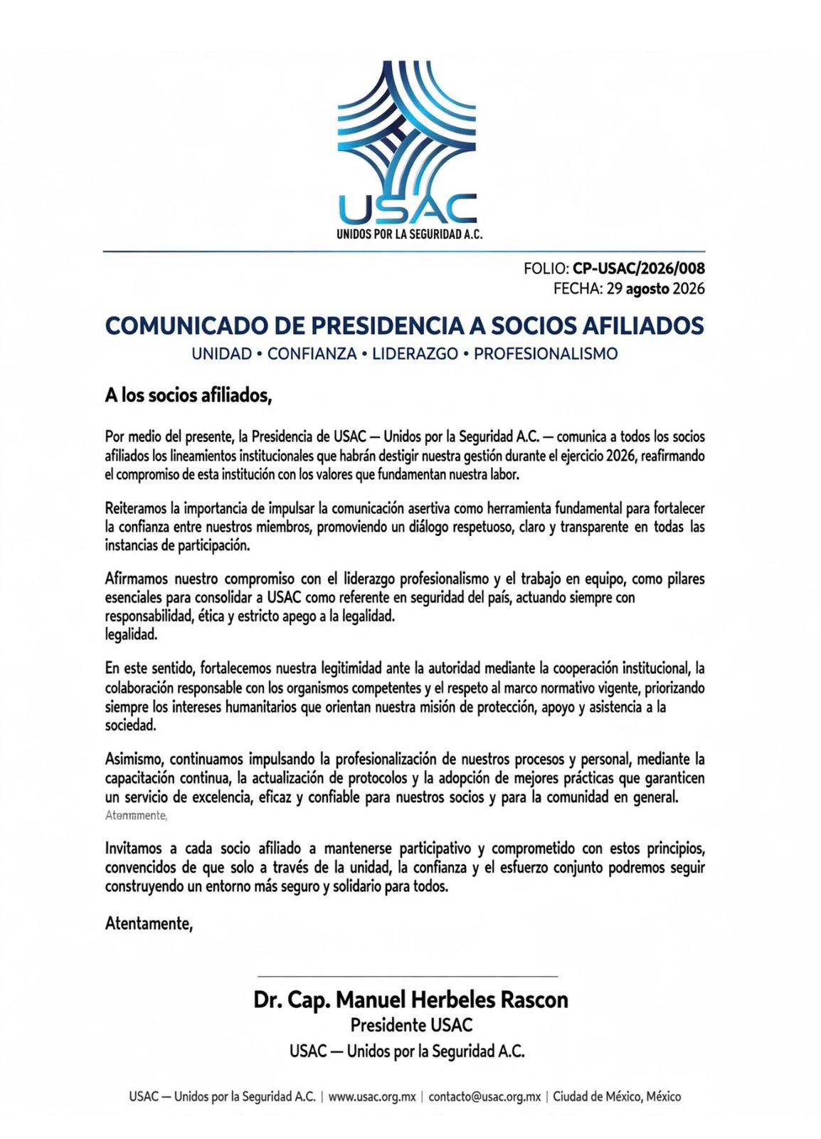 Comunicado de USAC